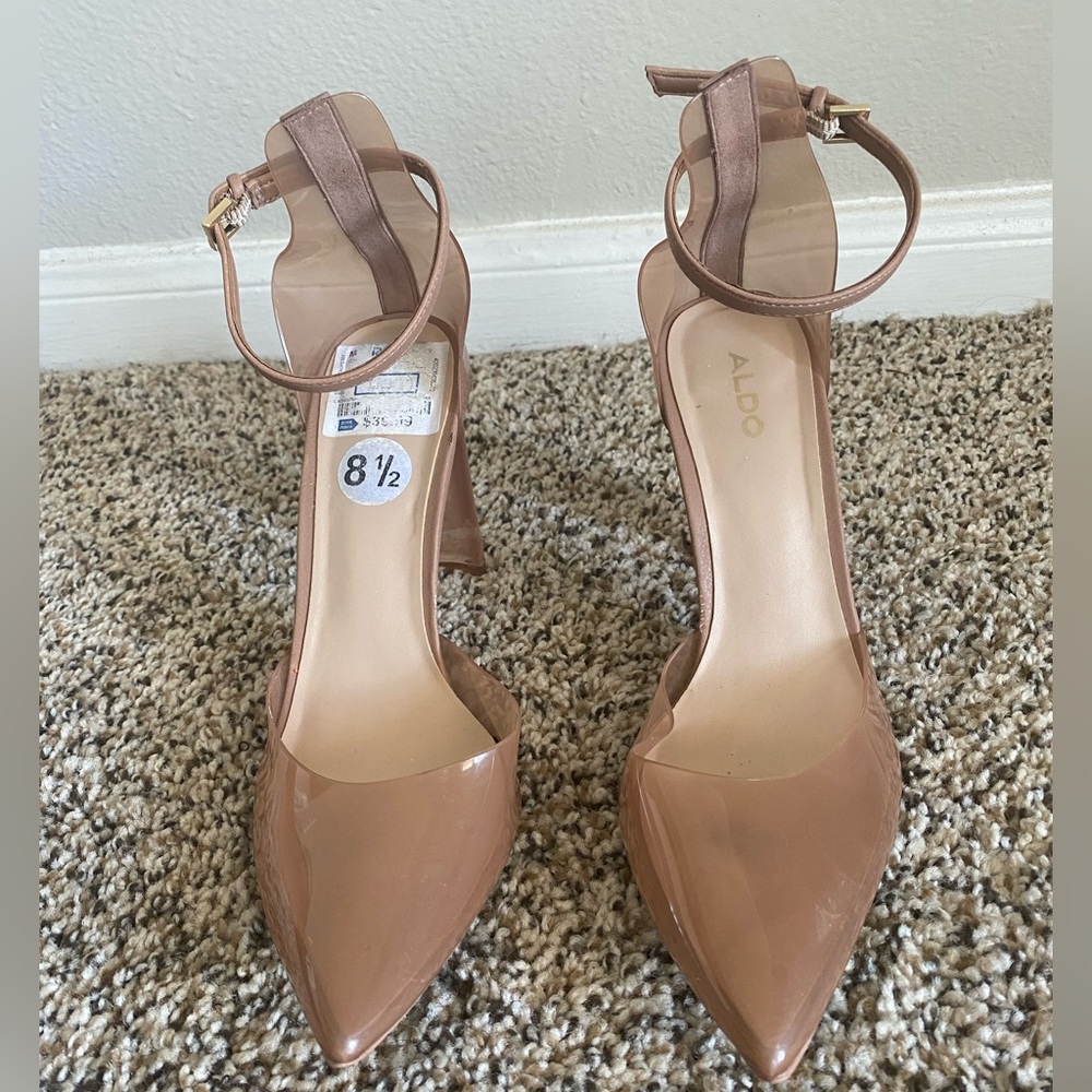 Aldo tan clear heel